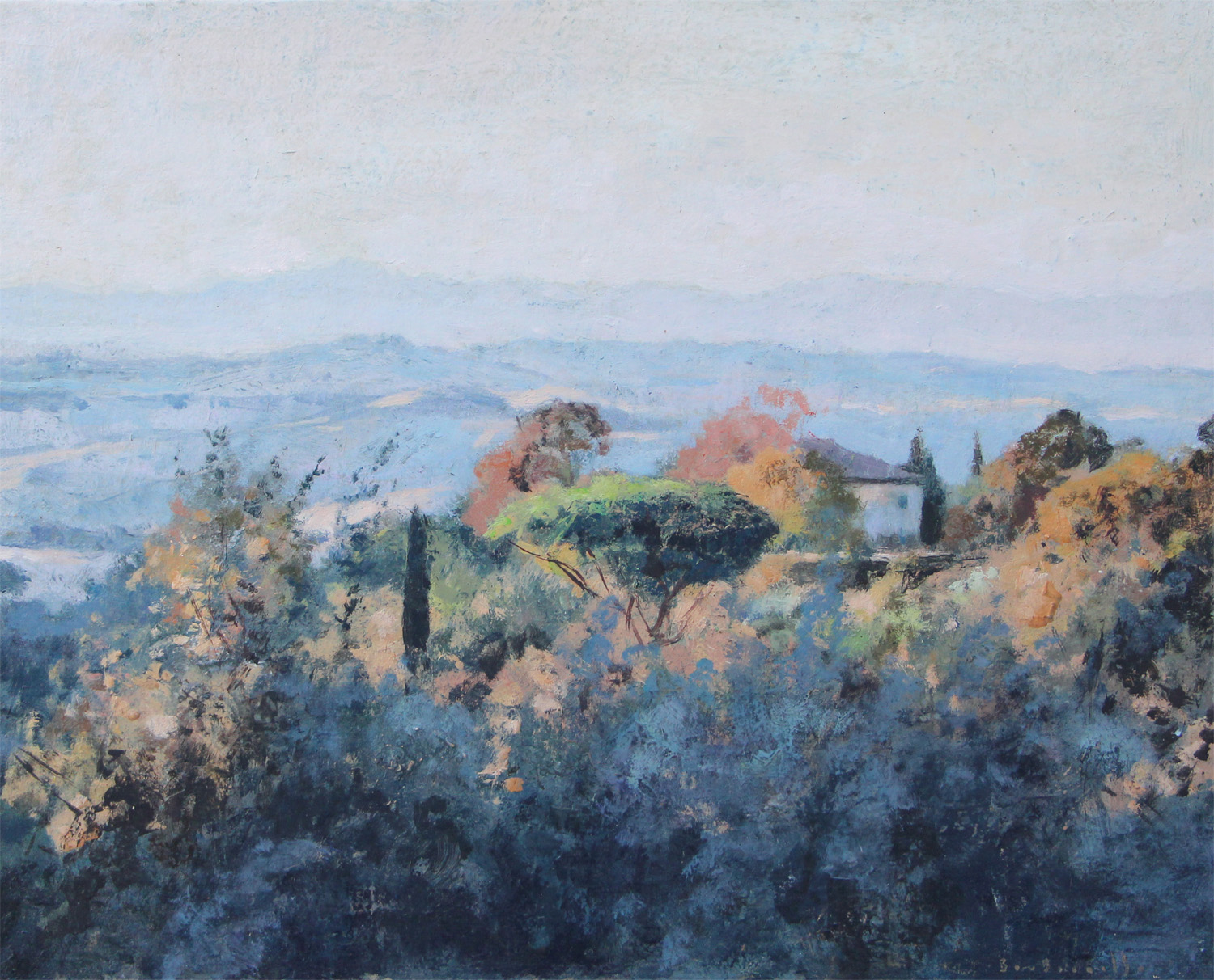 Le Villa, pin et cypres en Toscane, 2023 - Cliquez sur l'image pour la fermer