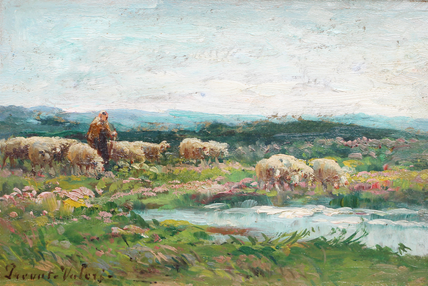 Bergere et ses moutons - Cliquez sur l'image pour la fermer