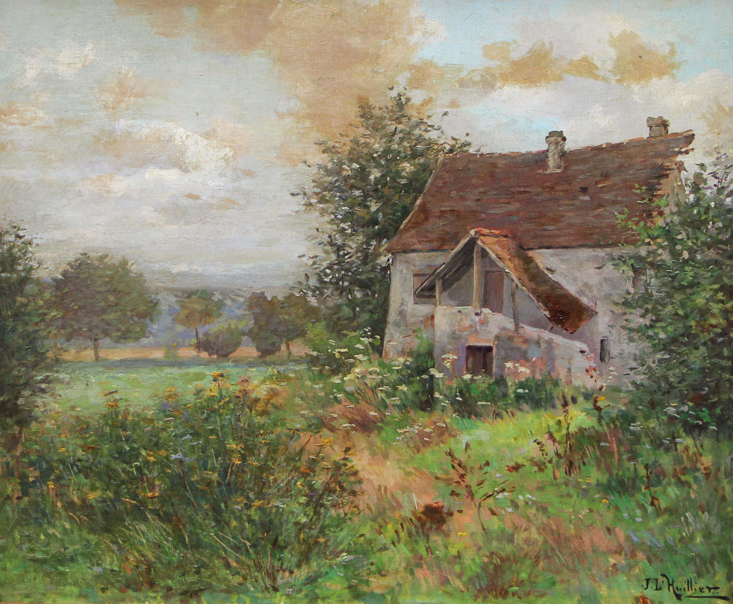 Ferme dans la campagne (circa 1900) - Cliquez sur l'image pour la fermer