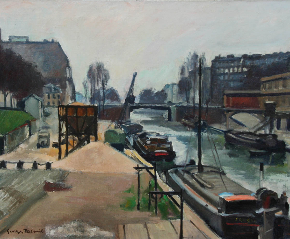 Canal Saint Martin (circa 1950) - Cliquez sur l'image pour la fermer