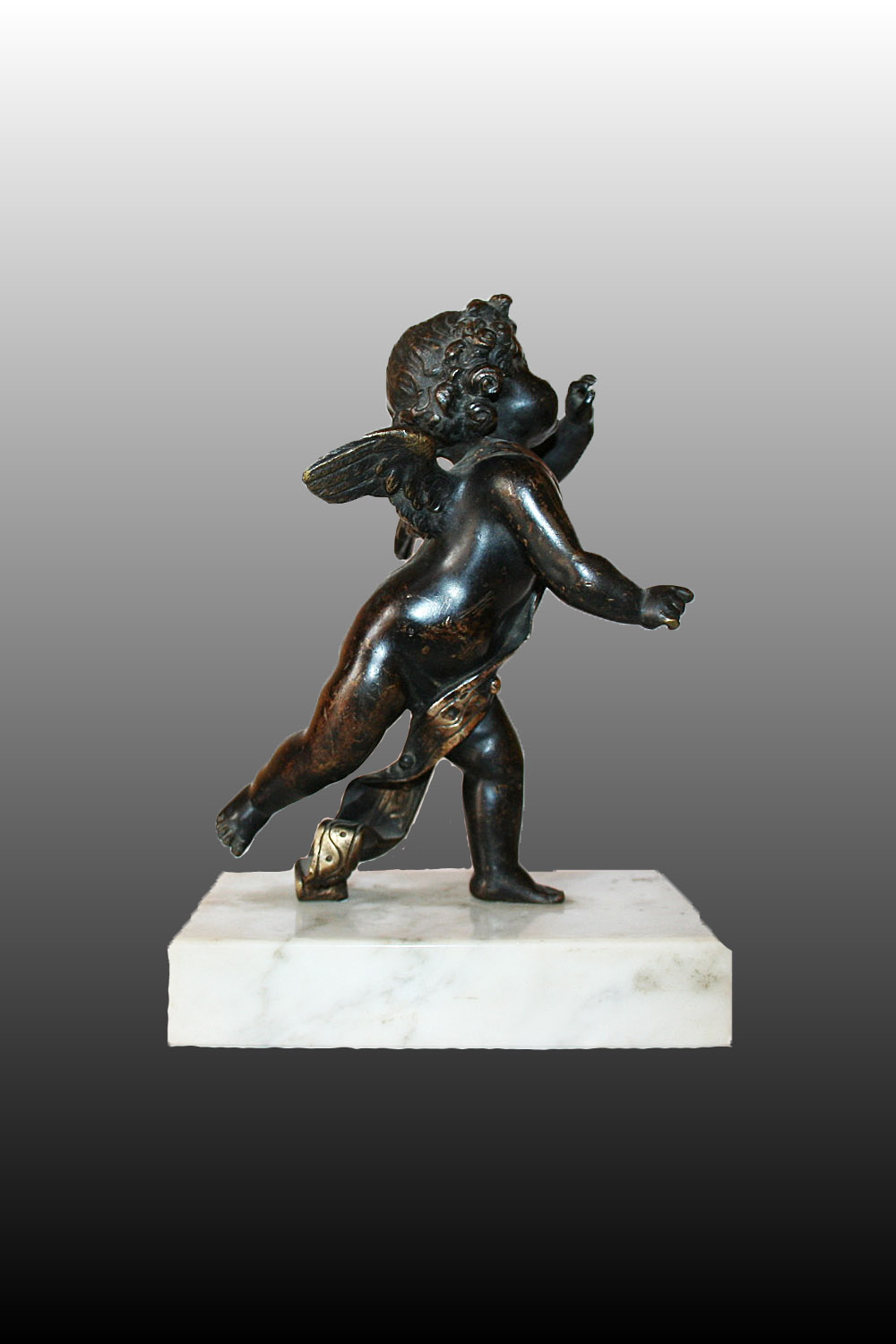 Putto Musicien en bronze XVIIeme - Cliquez sur l'image pour la fermer