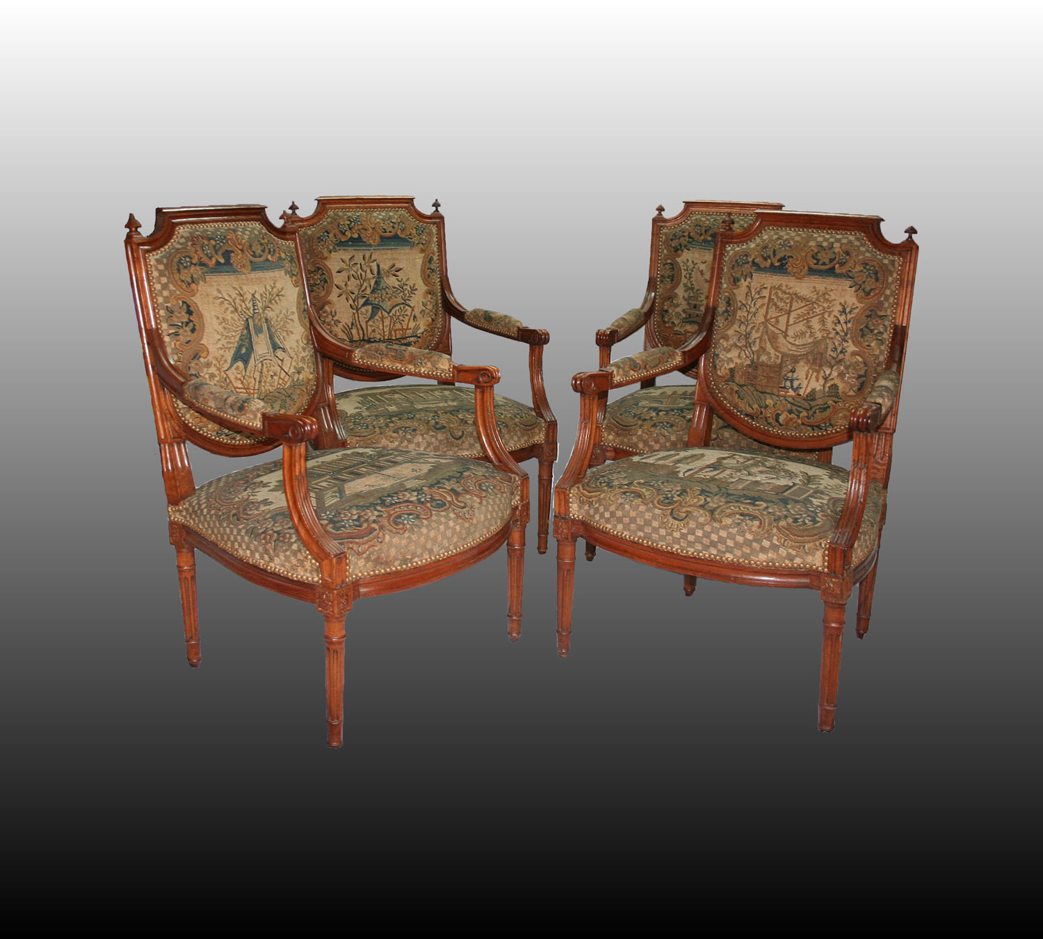 Suite de quatre fauteuils d epoque Louis XVI - Cliquez sur l'image pour la fermer