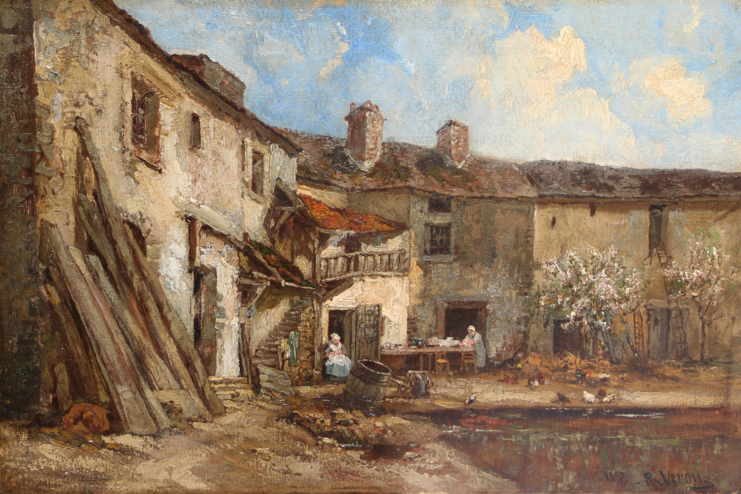 La cour de ferme, 1897 - Cliquez sur l'image pour la fermer